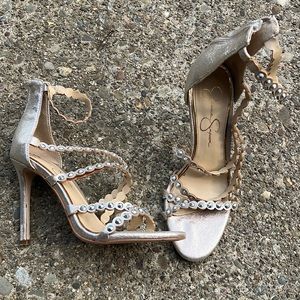 Jessica Simpson champagne gold heels
